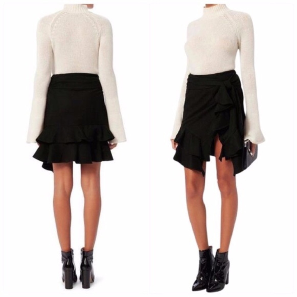 Intermix bow tie ruffle skirt